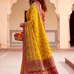 Opulent Yellow Pashmina Silk Saree With Pleasant Blouse Piece