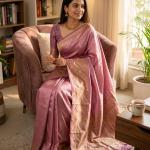 Elision Pink Soft Silk Saree With Dissemble Blouse Piece