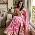 Elision Pink Soft Silk Saree With Dissemble Blouse Piece