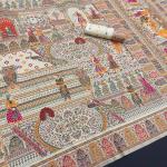 Ornate Beige Dola Pashmina Saree With Prominent Blouse Piece
