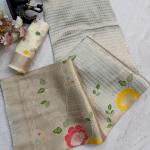 Stunner Off White Banarasi Khadi Silk Saree With Vibrant Blouse Piece