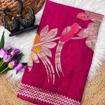 Unequalled Dark Pink Banarasi Khadi Silk Saree With Lovely Blouse Piece
