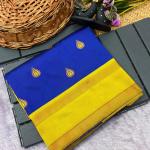 Super classy Royal Blue Paithani Silk Saree With Stunning Blouse Piece
