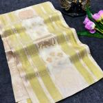 Surreptitious Off White Banarasi Khadi Silk Saree With Appealing Blouse Piece