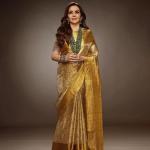 Engaging Golden Soft Tissue Silk Saree With Prodigal Blouse Piece