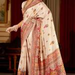 Petrichor Beige Pashmina Saree With Outstanding Blouse Piece
