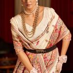 Petrichor Beige Pashmina Saree With Outstanding Blouse Piece
