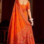 Fragrant Orange Pashmina Saree With Wonderful Blouse Piece