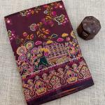 Posh Brown Pashmina Saree With Nebula Blouse Piece