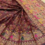 Posh Brown Pashmina Saree With Nebula Blouse Piece