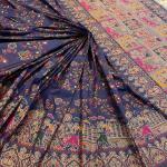 Proficient Navy Blue Pashmina Saree With Stunner Blouse Piece