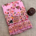 Opulent Pink Pashmina Saree With Ratatouille Blouse Piece