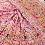 Opulent Pink Pashmina Saree With Ratatouille Blouse Piece