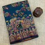 Exceptional Rama Pashmina Saree With Ravishing Blouse Piece