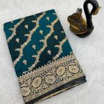 Woebegone Rama Soft Banarasi Silk Saree With Deserving Blouse Piece