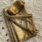 Fancifull Golden Soft Tissue Silk Saree With Demesne Blouse Piece