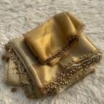 Fancifull Golden Soft Tissue Silk Saree With Demesne Blouse Piece