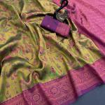 Twirling Mustard Soft Banarasi Tissue Silk Saree With Scintilla Blouse Piece