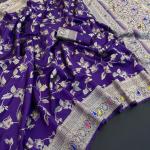 Majesty Royal Purple Soft Banarasi Silk Saree With Classy Blouse Piece