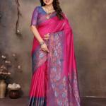 Mellifluous Dark Pink Soft Banarasi Silk Saree With Luxuriant Blouse Piece