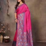 Mellifluous Dark Pink Soft Banarasi Silk Saree With Luxuriant Blouse Piece