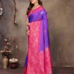Staring Purple Soft Banarasi Silk Saree With Capricious Blouse Piece