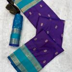 Enchanting Royal Purple Soft Banarasi Kathpadar Silk Saree With Girlish Blouse Piece