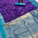 Enchanting Royal Purple Soft Banarasi Kathpadar Silk Saree With Girlish Blouse Piece