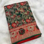 Brood Dark Green Soft Banarasi Silk Saree With Desirable Blouse Piece