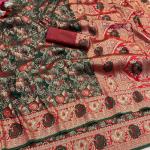 Brood Dark Green Soft Banarasi Silk Saree With Desirable Blouse Piece