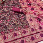 Proficient Wine Soft Banarasi Silk Saree With Marvellous Blouse Piece