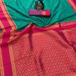 Exquisite Green Soft Banarasi Silk Saree With Amiable Blouse Piece