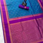 Sophisticated Teal Blue Soft Banarasi Silk Saree With Rhapsodic Blouse Piece
