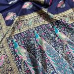 Snazzy Navy Blue Soft Banarasi Silk Saree With Stunner Blouse Piece