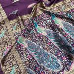Opulent Purple Soft Banarasi Silk Saree With Ephemeral Blouse Piece