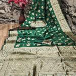 Vivacious Dark Green Soft Silk Saree With Delightful Blouse Piece