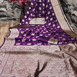 Marvellous Purple Soft Silk Saree With Nemesis Blouse Piece