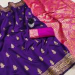 Girlish Purple Soft Silk Saree With Eclat Blouse Piece