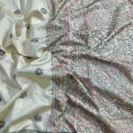 Prodigal Beige Embroidery Work Tussar Silk Saree With Blooming Blouse Piece