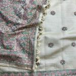 Prodigal Beige Embroidery Work Tussar Silk Saree With Blooming Blouse Piece
