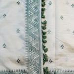 Stunner Off White Embroidery Work Tussar Silk Saree With Elision Blouse Piece