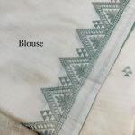 Stunner Off White Embroidery Work Tussar Silk Saree With Elision Blouse Piece