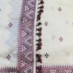 Desultory Off White Embroidery Work Tussar Silk Saree With Vibrant Blouse Piece