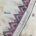 Desultory Off White Embroidery Work Tussar Silk Saree With Vibrant Blouse Piece