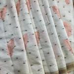Murmurous Off White Embroidery Work Tussar Silk Saree With Enthralling Blouse Piece