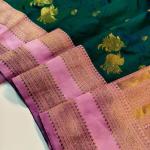 Nemesis Dark Green Soft Banarasi Silk Saree With Stunning Blouse Piece