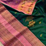 Nemesis Dark Green Soft Banarasi Silk Saree With Stunning Blouse Piece