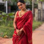 Ratatouille Red Cotton Silk Saree With Snappy Blouse Piece