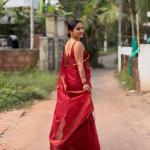 Ratatouille Red Cotton Silk Saree With Snappy Blouse Piece