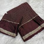 Nebula Brown Banarasi Viscose Silk Saree With Lissome Blouse Piece